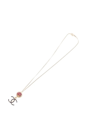 CHANEL Pre-Owned CC floral pendant necklace - Gold
