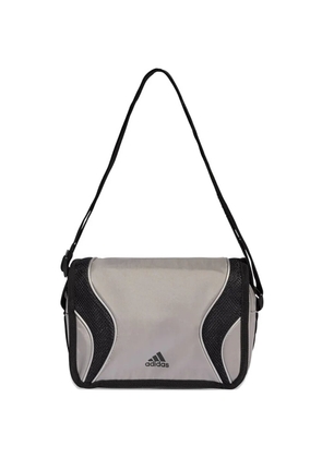 adidas logo-print mesh-panel messenger bag - Grey