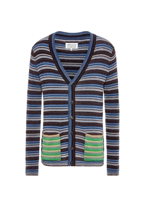 Maison Margiela striped wool cardigan - Blue