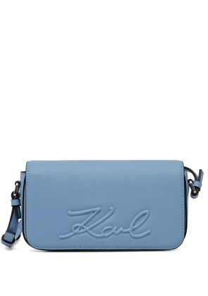 Karl Lagerfeld logo-embossed shoulder bag - Blue