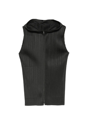 Pleats Please Issey Miyake Monthly Colors: April zip-up hoodie - Black