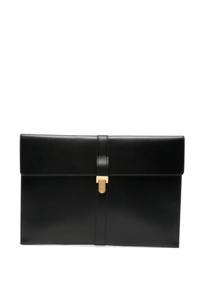 The Row Pre-Owned foldover leather clutch bag - Black