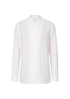 Eleventy stand-up collar linen shirt - White