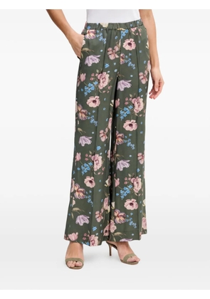 OUI floral-print trousers - Green