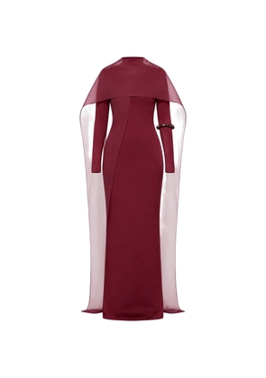 CHATS BY C.DAM Shahi cape-overlay maxi dress - Red
