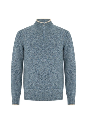 Fedeli quarter-zip knitted sweater - Blue