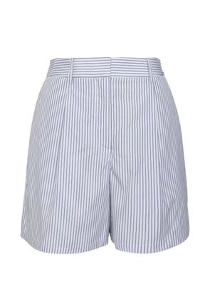 TWP Henry St striped pleated shorts - White