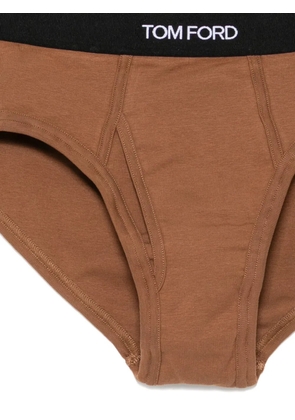 TOM FORD logo-waistband briefs - Brown