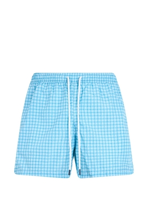 Fedeli check-pattern drawstring swim shorts - Blue