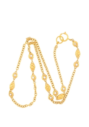 CHANEL Pre-Owned 1980s Matelassé crystal necklace - Gold