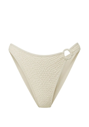 Karl Lagerfeld crochet-knit ring-detail bikini bottoms - Neutrals