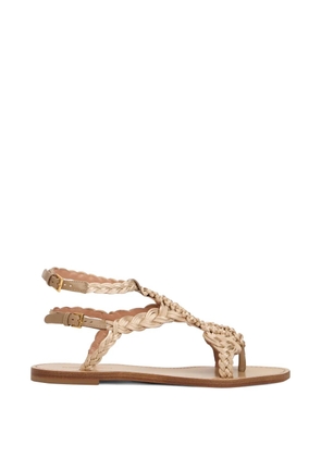 Alberta Ferretti braided double-strap sandals - Neutrals
