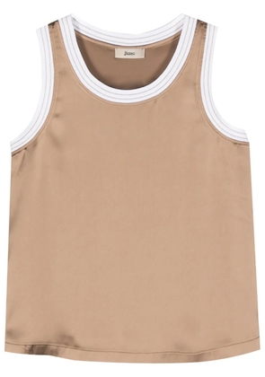 Herno sleeveless satin-finish top - Brown