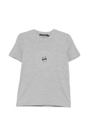 Karl Lagerfeld Ikon rhinestone-embellished cotton T-shirt - Grey