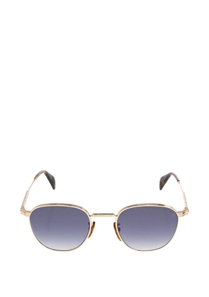 Eyewear by David Beckham engraved geometric-frame sunglasses - Gold