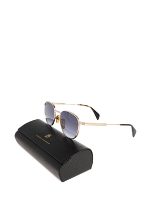 Eyewear by David Beckham engraved geometric-frame sunglasses - Gold