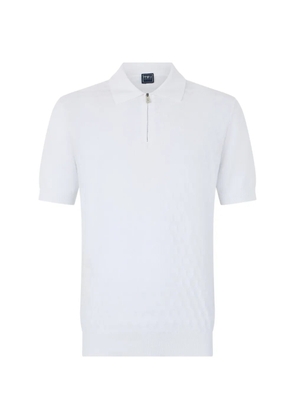 Fedeli zip-fastening knit polo shirt - White