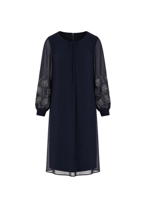 FRANK LYMAN floral-embroidered mini dress - Blue