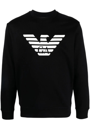 Emporio Armani logo-print cotton sweatshirt - Black