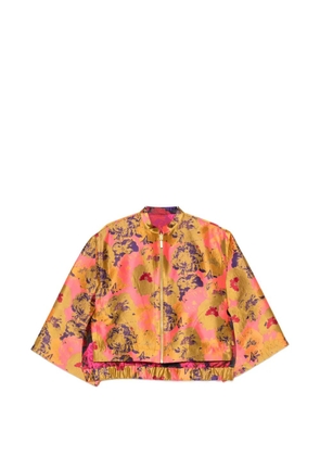 PSOPHIA floral-jacquard wide-sleeve jacket - Gold