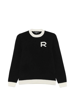 Rochas R intarsia contrast-trim sweater - Black