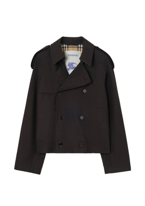 Burberry cropped Tropical gabardine Leadenham trench coat - Black