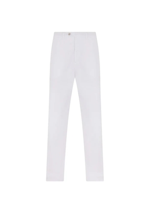 Fedeli straight-fit linen trousers - White