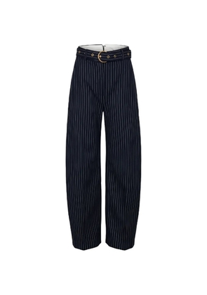 PINKO pinstripe-pattern belted trousers - Blue