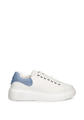 Armani Exchange logo-print platform sneakers - White