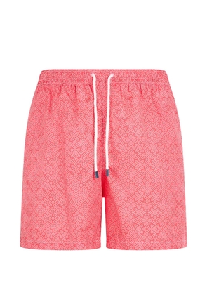 Fedeli geometric-print drawstring swim shorts - Red