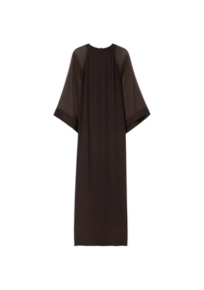 Filippa K sheer-panelled flared-sleeve dress - Brown