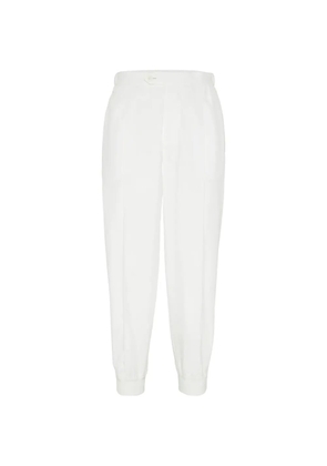 Brunello Cucinelli pleated cuffed trousers - White