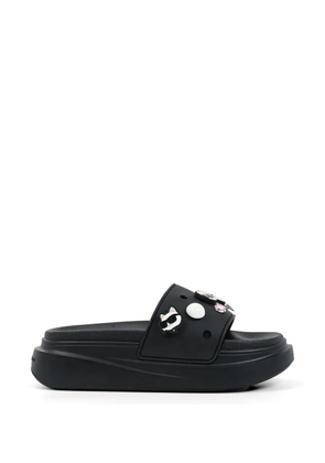 Karl Lagerfeld embellished platform slides - Black