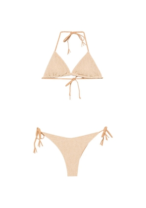 COTAZUR metallic-effect triangle bikini - Gold
