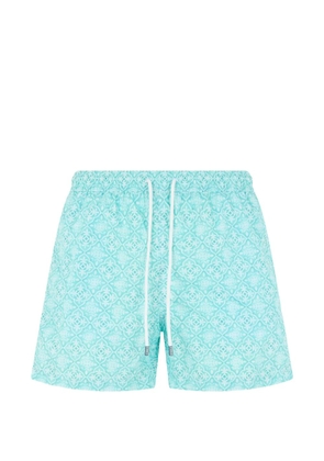 Fedeli patterned drawstring swim shorts - Blue