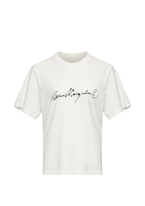 MM6 Maison Margiela overdyed handwritten-print T-shirt - White