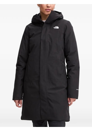 The North Face logo hooded coat - Black