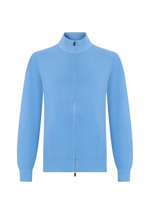 Fedeli zip-up high-neck cardigan - Blue