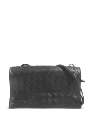 Bottega Veneta Pre-Owned Intrecciato flap shoulder bag - Black