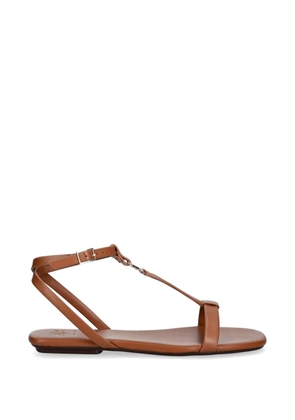 Armani Exchange logo-plaque T-bar sandals - Brown