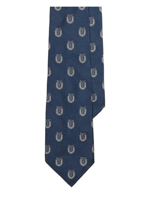 Ralph Lauren Purple Label crest-motif silk tie - Blue