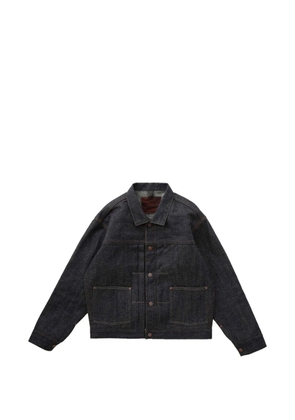 TAIGA TAKAHASHI Lot. 701 pleated denim jacket - Blue