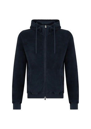 Fedeli zip-up drawstring hoodie - Blue
