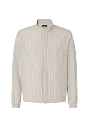 Zegna striped silk jacket - Neutrals