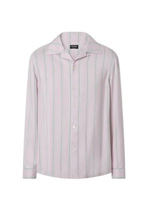 Zegna vertical-stripe silk shirt - Pink