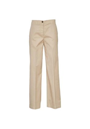 QL2 creased high-waisted trousers - Neutrals