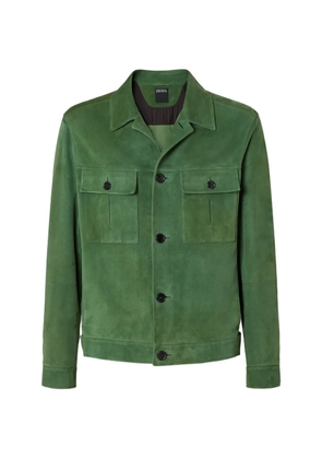 Zegna suede flap-pocket jacket - Green