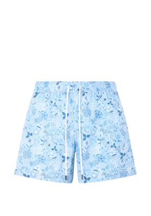 Fedeli floral-print drawstring swim shorts - Blue