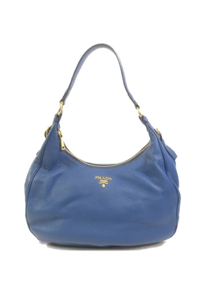 Prada Pre-Owned logo-plaque leather shoulder bag - Blue