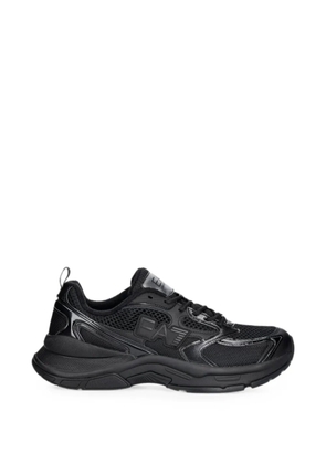 Ea7 Emporio Armani mesh-panelled logo-patch sneakers - Black